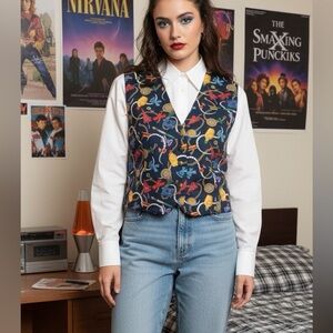 Lizsport 90s Colorful Patterned Vest Size 8